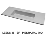 Plan vasque lavabo sur mesure : L 100 à 201 x P 40 à 51 cm, finition lisse mate, 10 couleurs au choix, Anti bactérien, résine Akrytan® teinté dans la masse, Livraison Offerte.